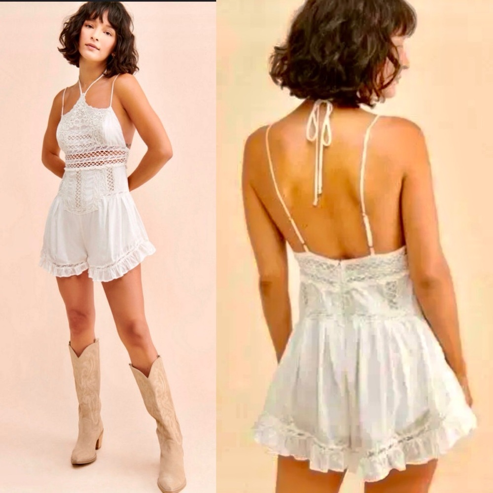 New Free People Taya Crochet Romper